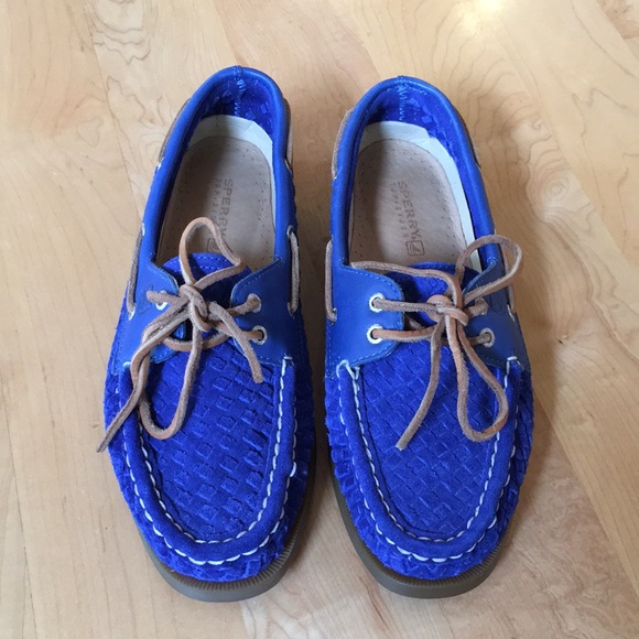 SPERRY Top-Sider | Genuine Woven Leather Cobalt Blue - Picture 2 of 11